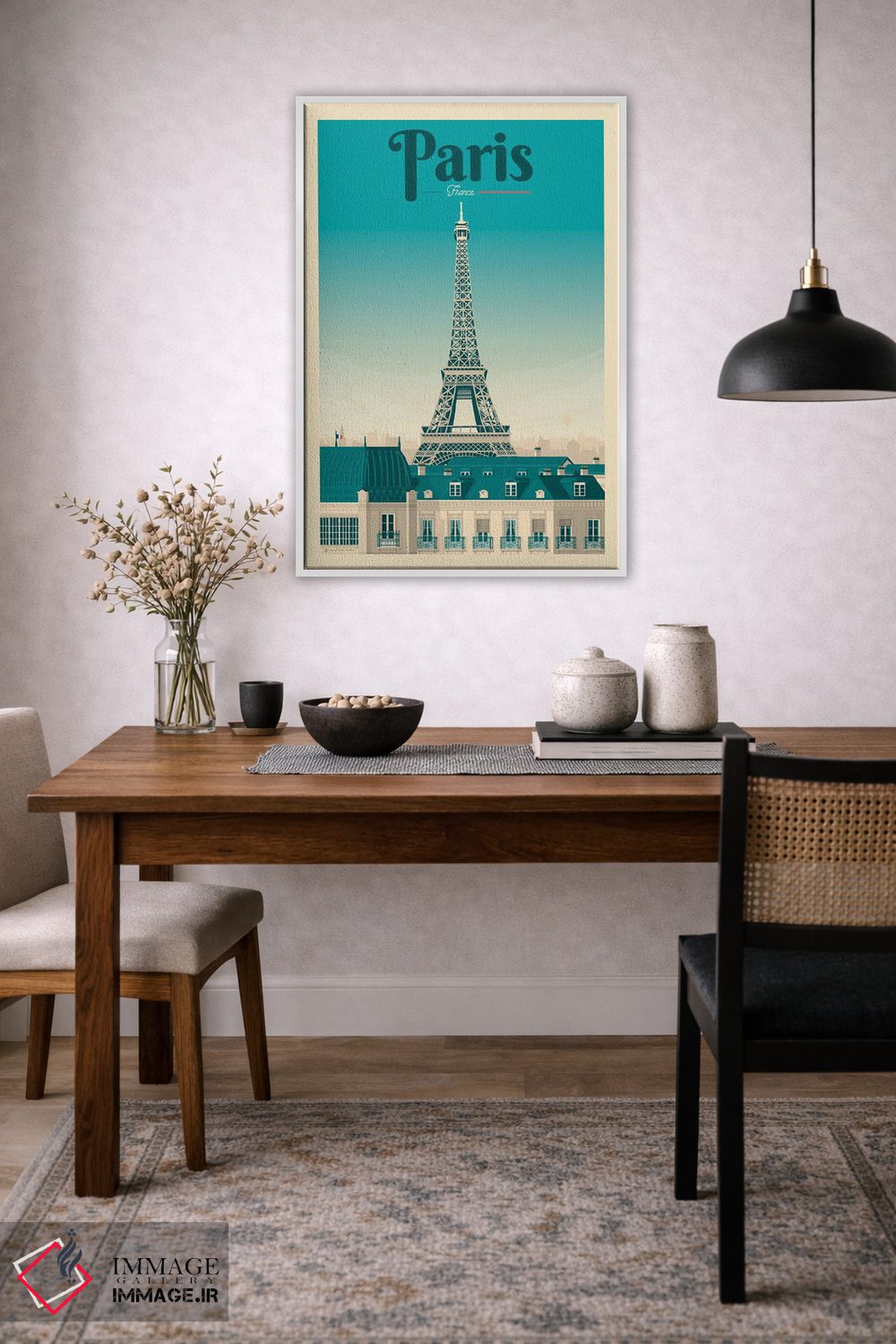 تابلو مدرن پوستر سفر به برج ایفل پاریس فرانسه اثر اولا هوپ تراول پوسترز - D1W