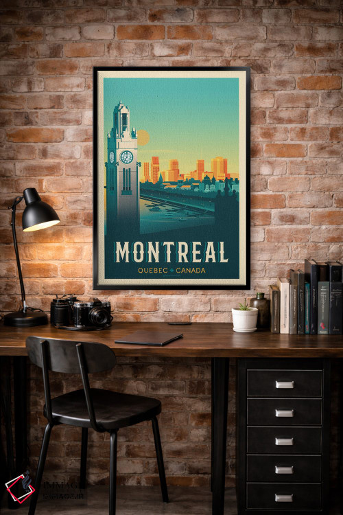تابلو مدرن پوستر سفر مونترال کانادا اثر اولا هوپ تراول پوسترز - D3B