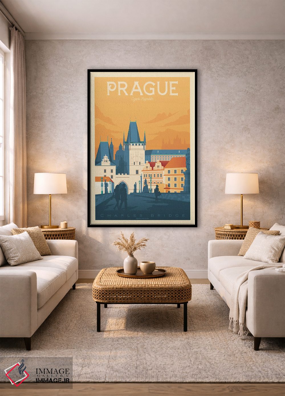 تابلو مدرن پوستر سفر پراگ اثر اولا هوپ تراول پوسترز - D1B