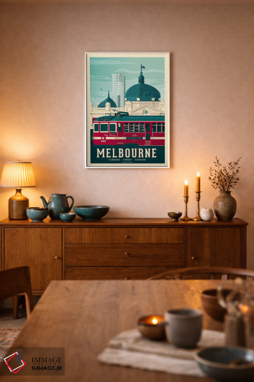 تابلو مدرن پوستر سفر ملبورن استرالیا اثر اولا هوپ تراول پوسترز - D5W