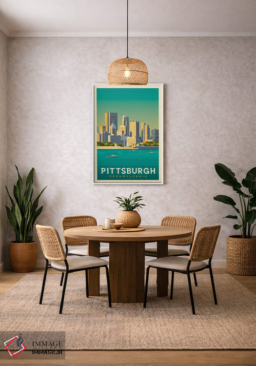 تابلو مدرن پوستر سفر پیتسبرگ پنسیلوانیا اثر اولا هوپ تراول پوسترز - D2W