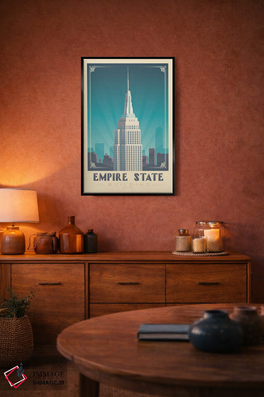 تابلو مدرن پوستر سفر به ساختمان امپایر استیت نیویورک اثر اولا هوپ تراول پوسترز - D4B