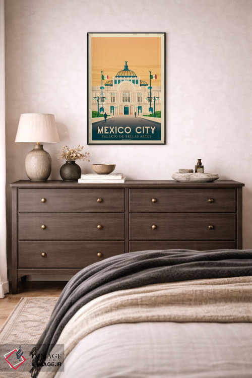 تابلو مدرن پوستر سفر به مکزیکوسیتی اثر اولا هوپ تراول پوسترز - D4B