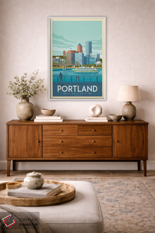 تابلو مدرن پوستر سفر پورتلند اورگن اثر اولا هوپ تراول پوسترز - D3W