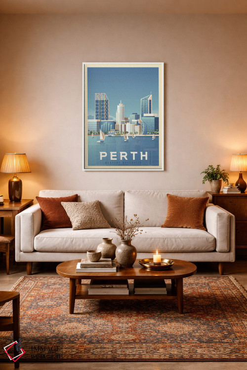 تابلو مدرن پوستر سفر پرت استرالیا اثر اولا هوپ تراول پوسترز - D2W