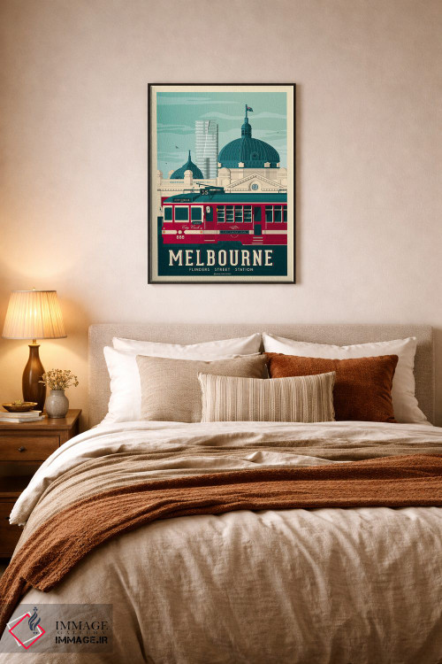 تابلو مدرن پوستر سفر ملبورن استرالیا اثر اولا هوپ تراول پوسترز - D6B