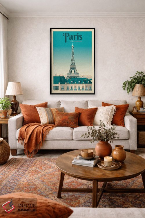 تابلو مدرن پوستر سفر به برج ایفل پاریس فرانسه اثر اولا هوپ تراول پوسترز - D3B