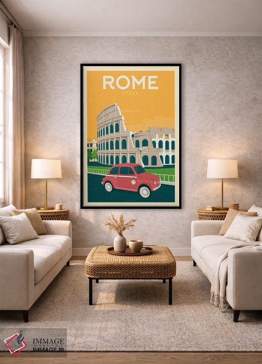 تابلو مدرن پوستر سفر رم ایتالیا اثر اولا هوپ تراول پوسترز - D1B