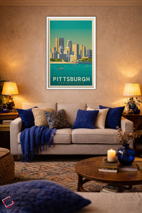 تابلو مدرن پوستر سفر پیتسبرگ پنسیلوانیا اثر اولا هوپ تراول پوسترز - D3W