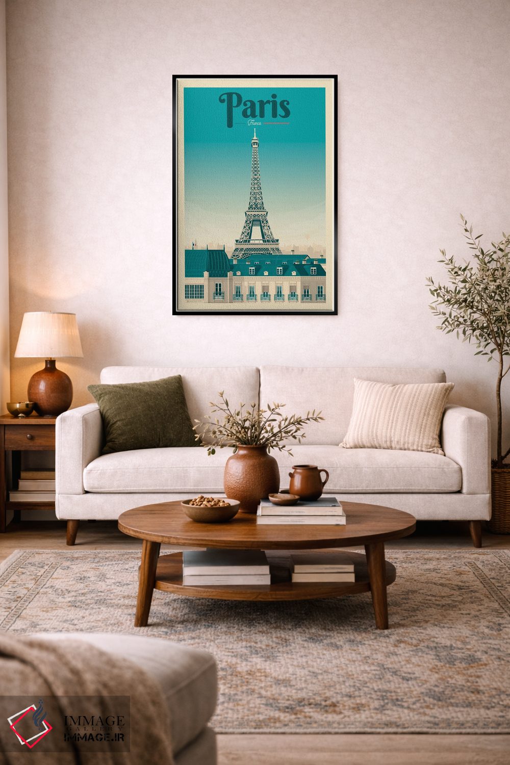 تابلو مدرن پوستر سفر به برج ایفل پاریس فرانسه اثر اولا هوپ تراول پوسترز - D4B