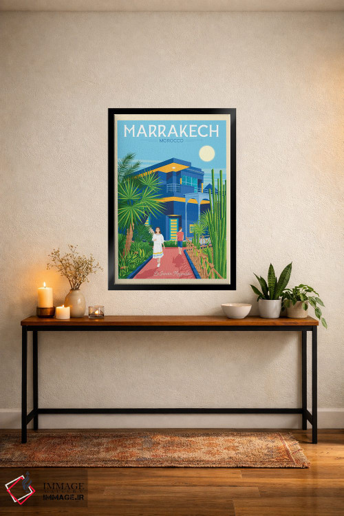 تابلو مدرن پوستر سفر مراکش مراکش اثر اولا هوپ تراول پوسترز - D6B