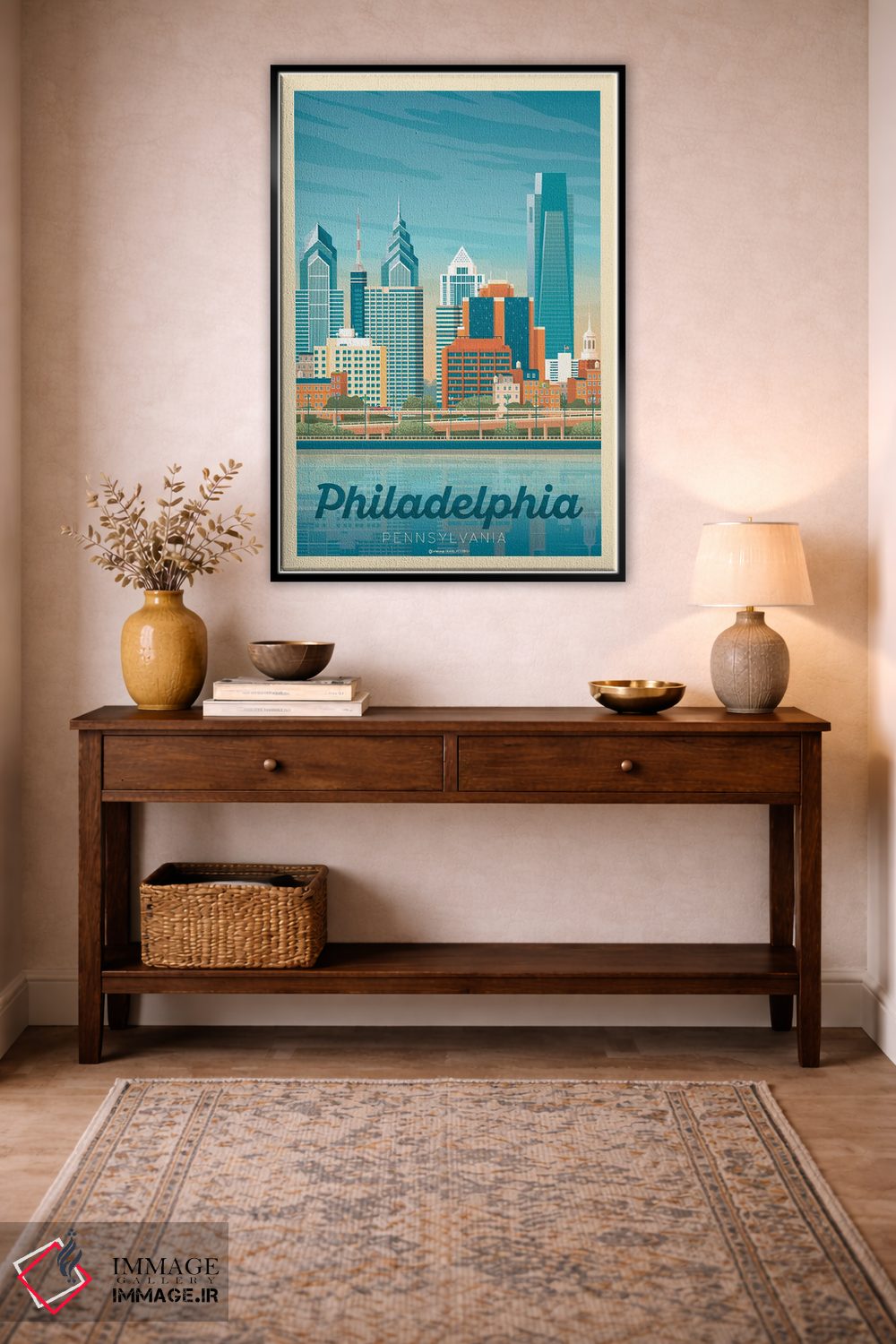 تابلو مدرن پوستر سفر فیلادلفیا پنسیلوانیا اثر اولا هوپ تراول پوسترز - D4B