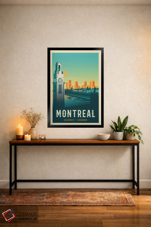 تابلو مدرن پوستر سفر مونترال کانادا اثر اولا هوپ تراول پوسترز - D5B