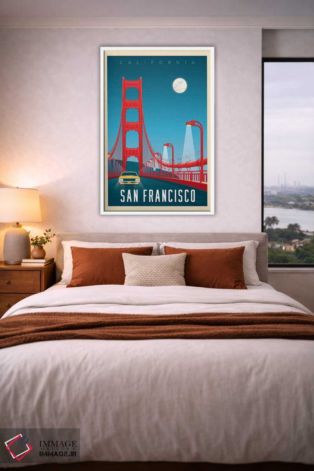 تابلو مدرن پوستر سفر به پل گلدن گیت سان فرانسیسکو اثر اولا هوپ تراول پوسترز - D2W