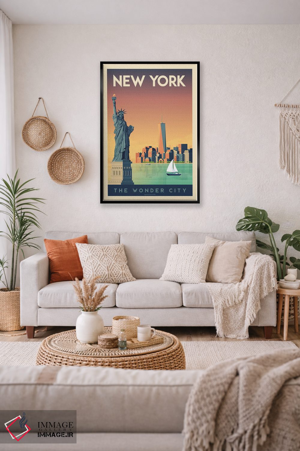 تابلو مدرن پوستر سفر نیویورک اثر اولا هوپ تراول پوسترز - D3B
