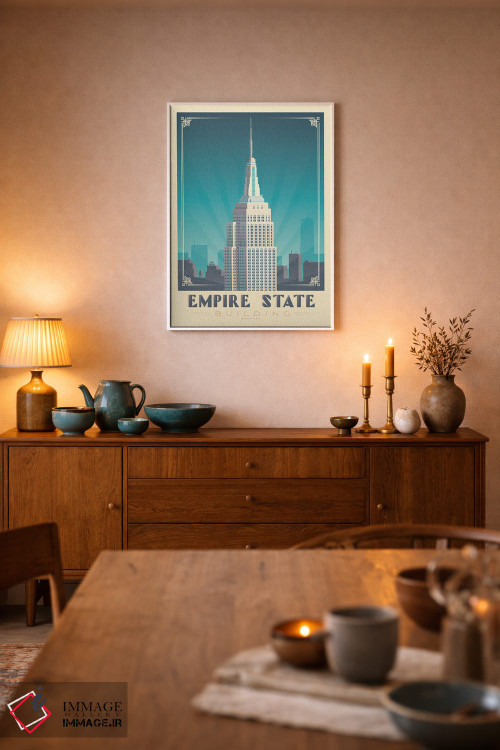 تابلو مدرن پوستر سفر به ساختمان امپایر استیت نیویورک اثر اولا هوپ تراول پوسترز - D6W