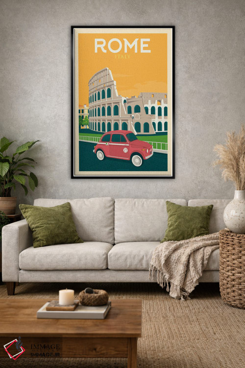 تابلو مدرن پوستر سفر رم ایتالیا اثر اولا هوپ تراول پوسترز - D2B