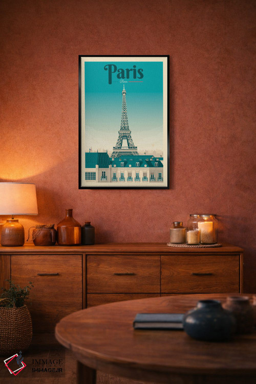 تابلو مدرن پوستر سفر به برج ایفل پاریس فرانسه اثر اولا هوپ تراول پوسترز - D5B