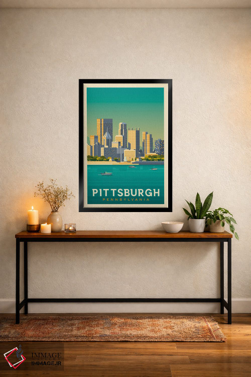 تابلو مدرن پوستر سفر پیتسبرگ پنسیلوانیا اثر اولا هوپ تراول پوسترز - D4B