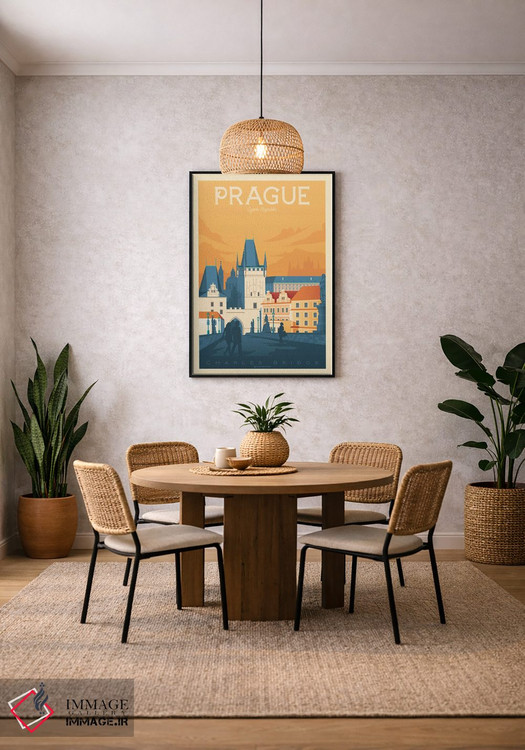 تابلو مدرن پوستر سفر پراگ اثر اولا هوپ تراول پوسترز - D4B