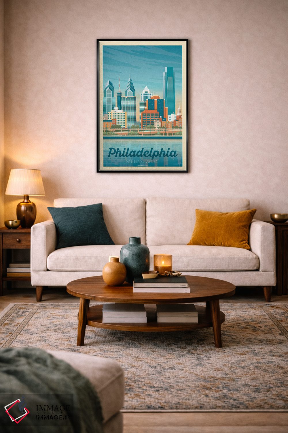 تابلو مدرن پوستر سفر فیلادلفیا پنسیلوانیا اثر اولا هوپ تراول پوسترز - D5B