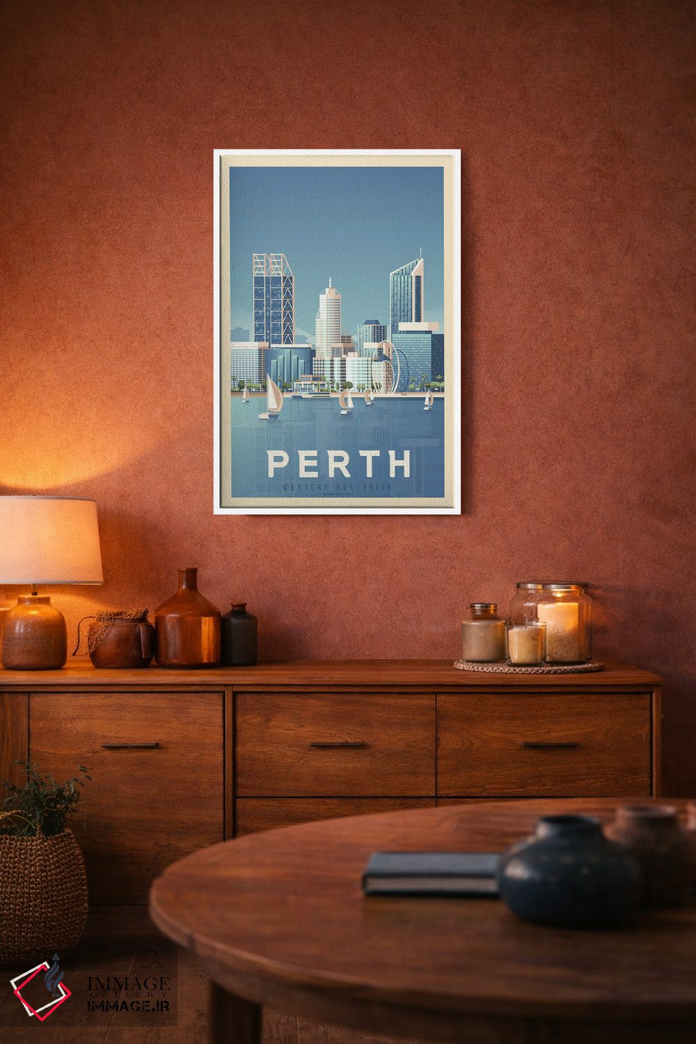 تابلو مدرن پوستر سفر پرت استرالیا اثر اولا هوپ تراول پوسترز - D4W