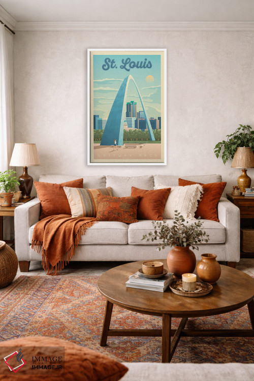 تابلو مدرن پوستر سفر سنت لوئیس اثر اولا هوپ تراول پوسترز - D3W