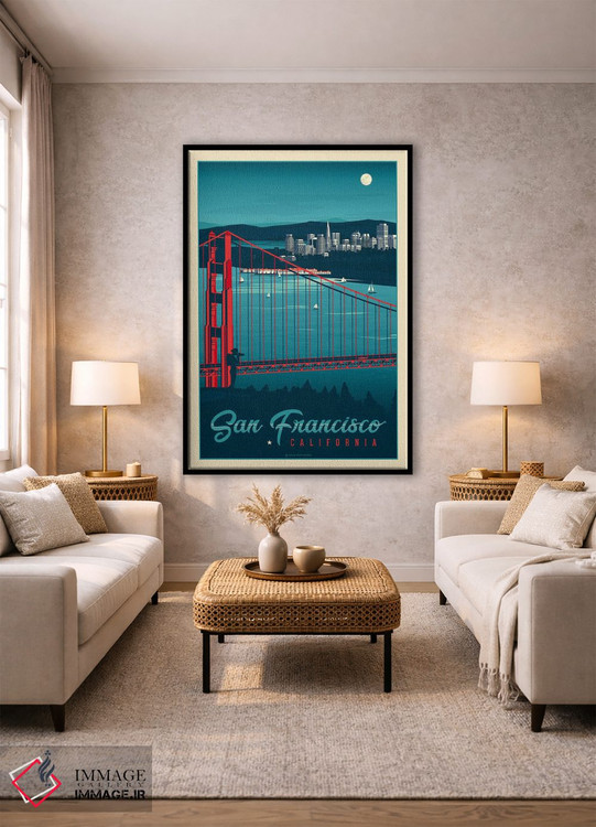 تابلو مدرن پوستر سفر سان فرانسیسکو کالیفرنیا اثر اولا هوپ تراول پوسترز - D1B