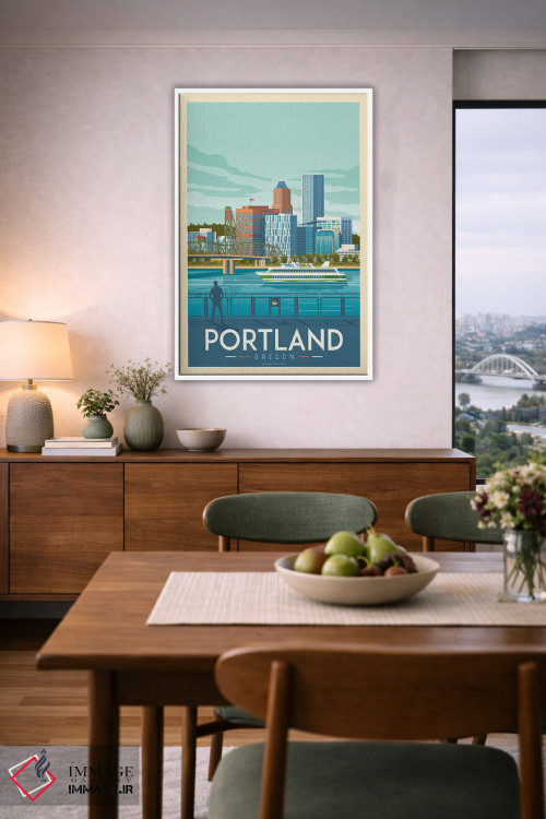 تابلو مدرن پوستر سفر پورتلند اورگن اثر اولا هوپ تراول پوسترز - D6W