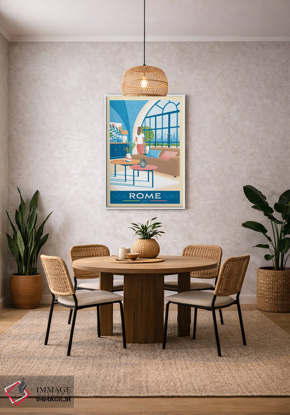 تابلو مدرن پوستر سفر رم اثر اولا هوپ تراول پوسترز - D3W