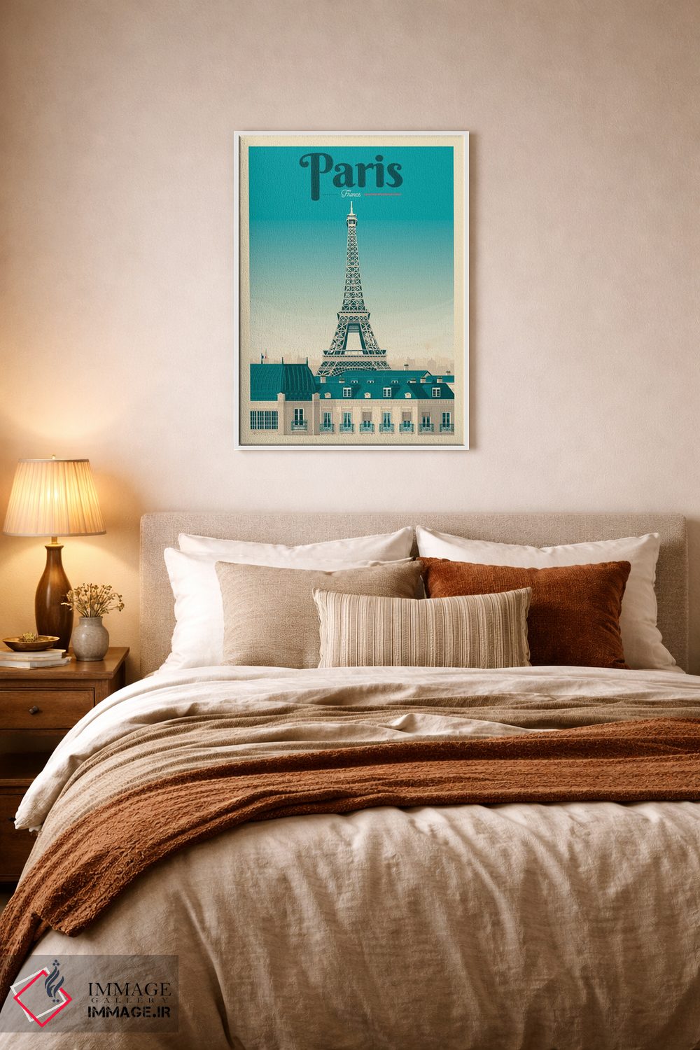 تابلو مدرن پوستر سفر به برج ایفل پاریس فرانسه اثر اولا هوپ تراول پوسترز - D6W