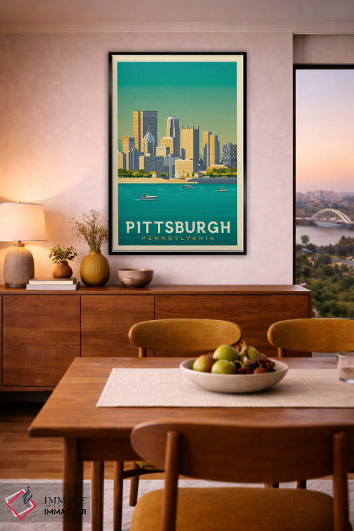 تابلو مدرن پوستر سفر پیتسبرگ پنسیلوانیا اثر اولا هوپ تراول پوسترز - D5B