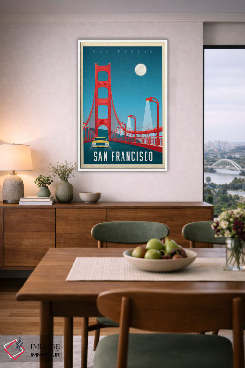 تابلو مدرن پوستر سفر به پل گلدن گیت سان فرانسیسکو اثر اولا هوپ تراول پوسترز - D5W