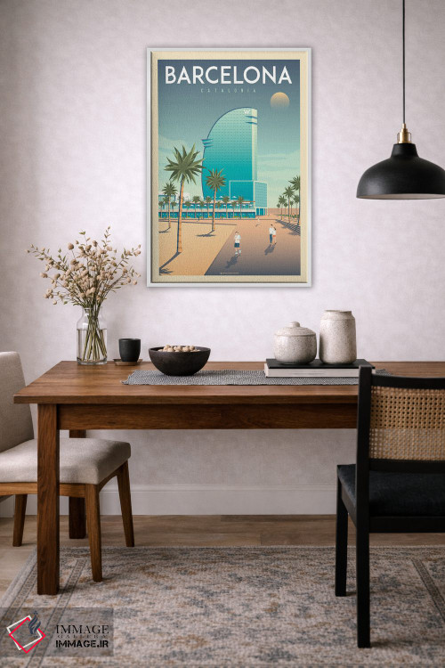تابلو مدرن پوستر سفر به هتل W بارسلونا اسپانیا اثر اولا هوپ تراول پوسترز - D4W