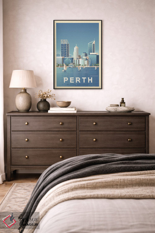 تابلو مدرن پوستر سفر پرت استرالیا اثر اولا هوپ تراول پوسترز - D5B