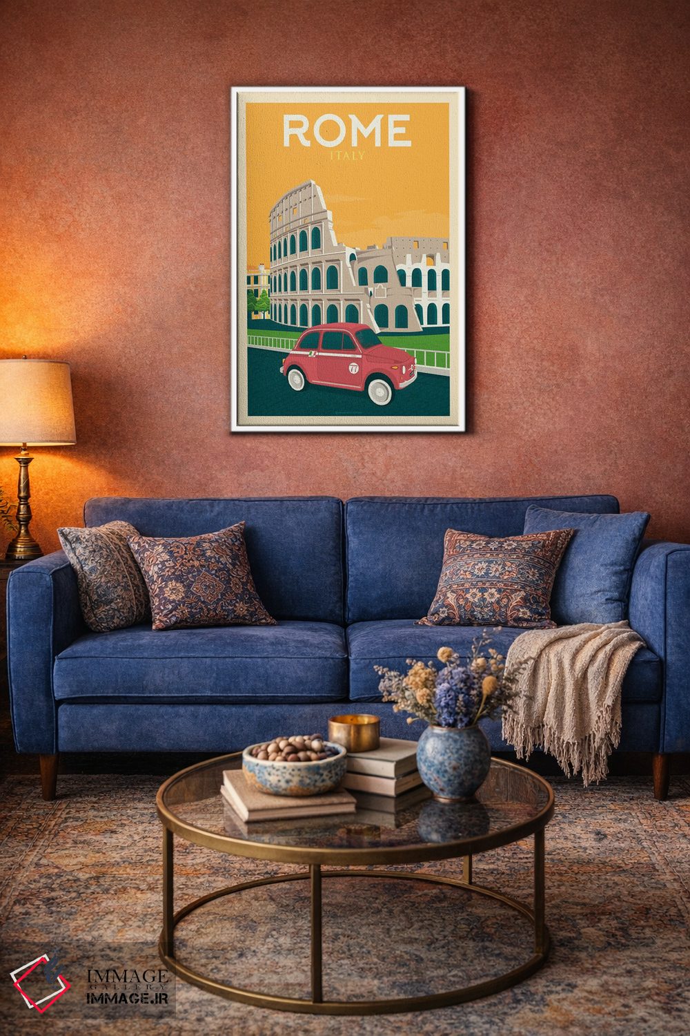 تابلو مدرن پوستر سفر رم ایتالیا اثر اولا هوپ تراول پوسترز - D5W
