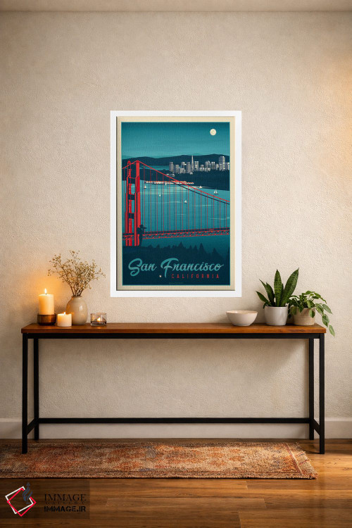 تابلو مدرن پوستر سفر سان فرانسیسکو کالیفرنیا اثر اولا هوپ تراول پوسترز - D3W