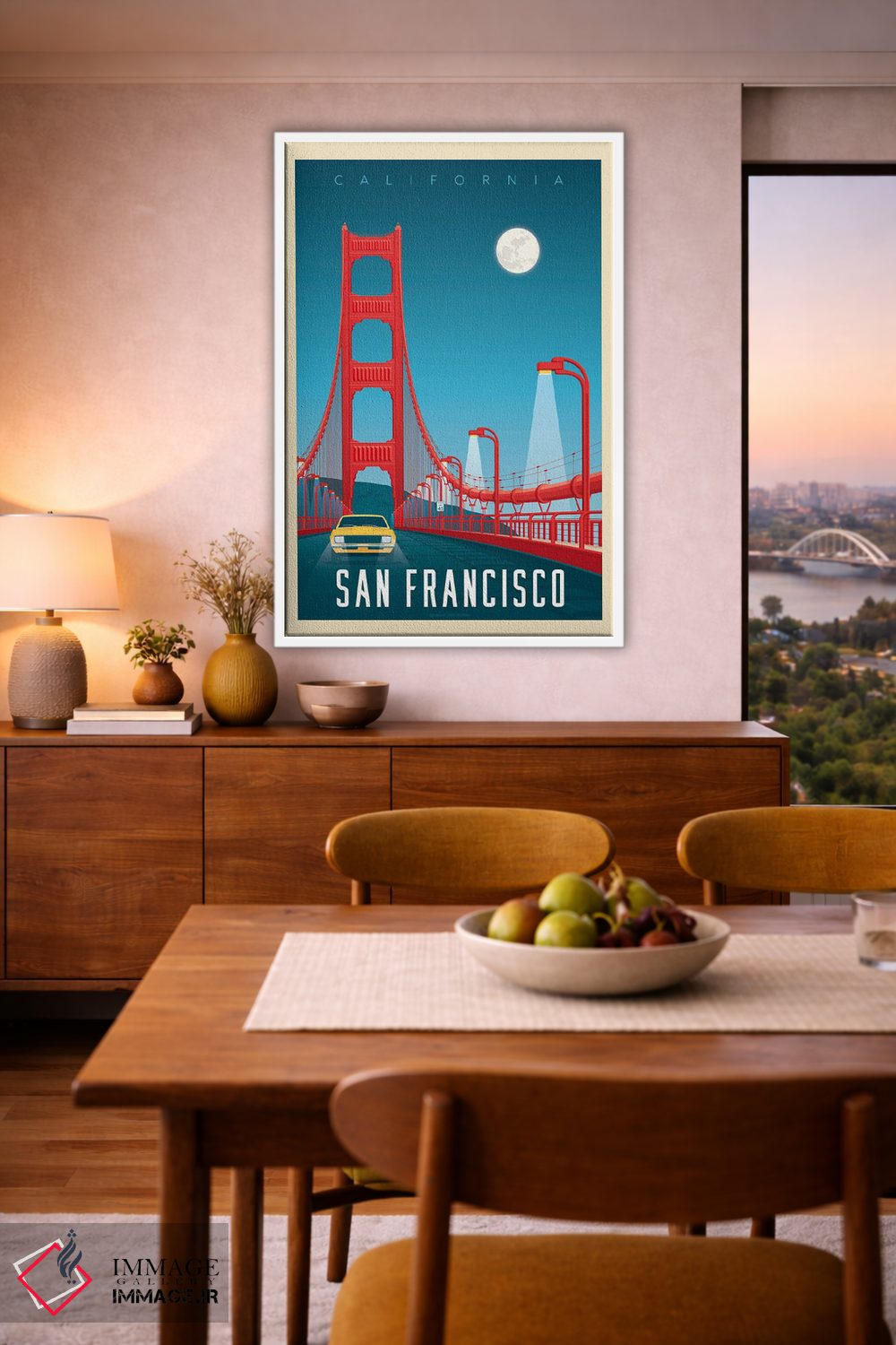 تابلو مدرن پوستر سفر به پل گلدن گیت سان فرانسیسکو اثر اولا هوپ تراول پوسترز - D6W