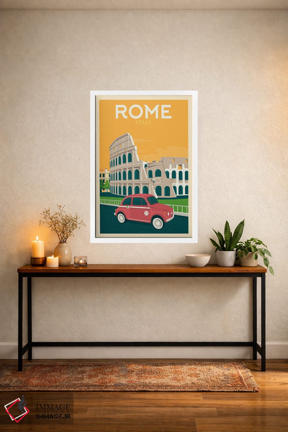 تابلو مدرن پوستر سفر رم ایتالیا اثر اولا هوپ تراول پوسترز - D6W