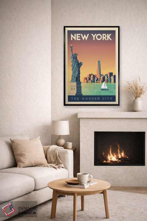 تابلو مدرن پوستر سفر نیویورک اثر اولا هوپ تراول پوسترز - D6B