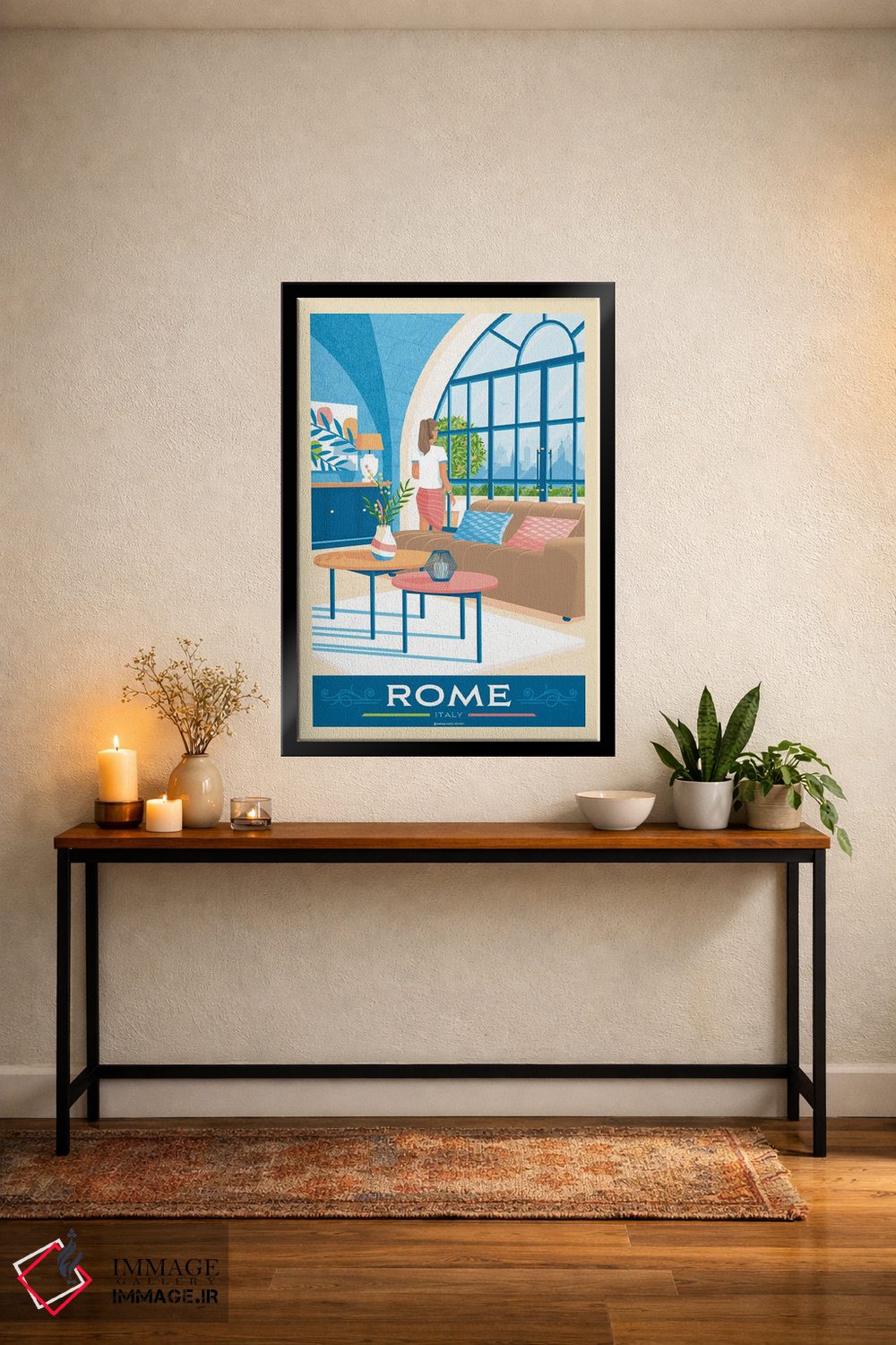 تابلو مدرن پوستر سفر رم اثر اولا هوپ تراول پوسترز - D5B