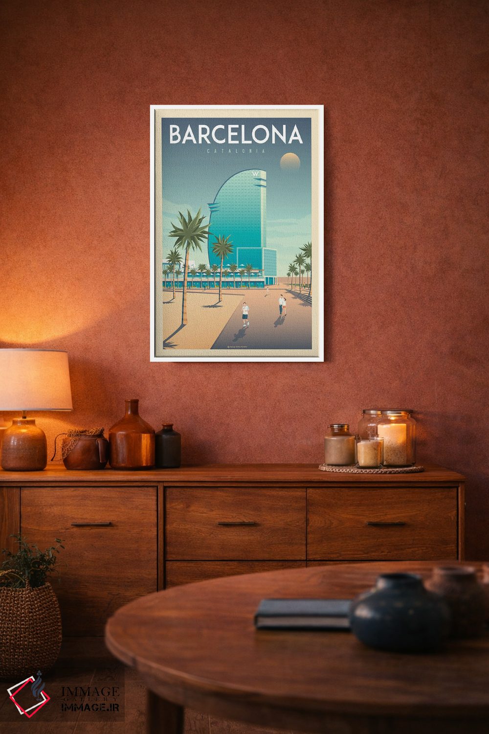تابلو مدرن پوستر سفر به هتل W بارسلونا اسپانیا اثر اولا هوپ تراول پوسترز - D5W