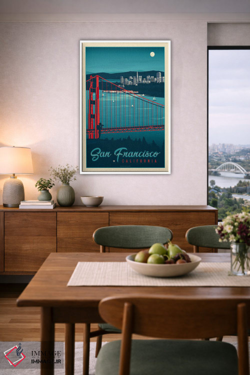 تابلو مدرن پوستر سفر سان فرانسیسکو کالیفرنیا اثر اولا هوپ تراول پوسترز - D6W