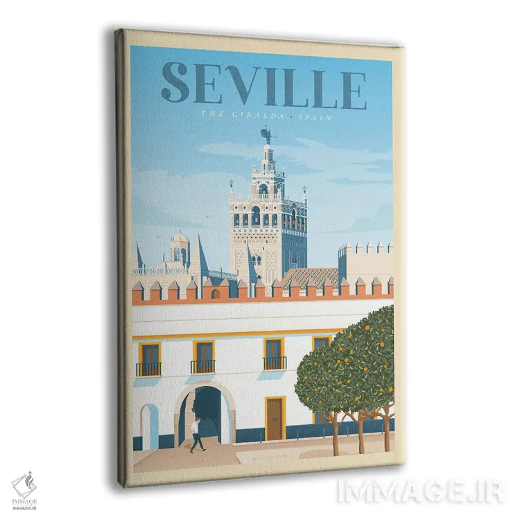 تابلو مدرن پوستر سفر سویل آندلسیا اثر اولا هوپ تراول پوسترز - نمای پرسپکتیو محصول