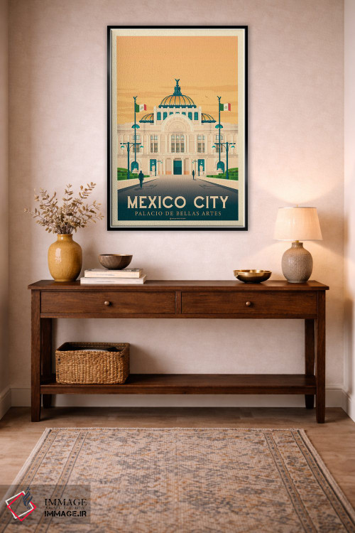 تابلو مدرن پوستر سفر به مکزیکوسیتی اثر اولا هوپ تراول پوسترز - D5B