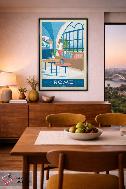 تابلو مدرن پوستر سفر رم اثر اولا هوپ تراول پوسترز - D6B
