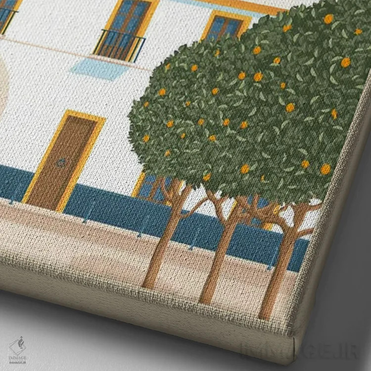 تابلو مدرن پوستر سفر سویل آندلسیا اثر اولا هوپ تراول پوسترز - نمای نزدیک بافت بوم