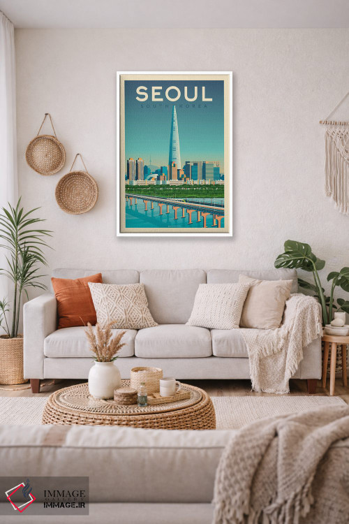 تابلو مدرن پوستر سفر سئول کره جنوبی اثر اولا هوپ تراول پوسترز - D2W