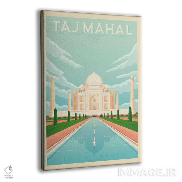 تابلو مدرن پوستر سفر تاج محل هند اثر اولا هوپ تراول پوسترز - نمای پرسپکتیو محصول