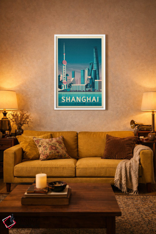تابلو مدرن پوستر سفر شانگهای چین اثر اولا هوپ تراول پوسترز - D2W